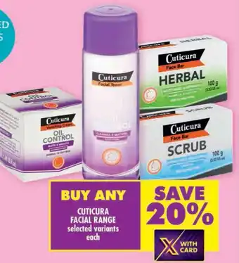 Shoprite Cuticura facial range offer