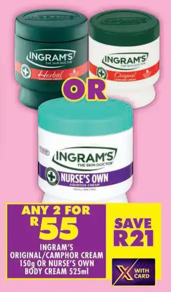 Shoprite Ingram's original/ camphor cream or nurse's own body cream offer