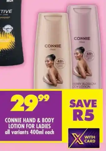 Shoprite Connie hand & body lotion for ladies offer