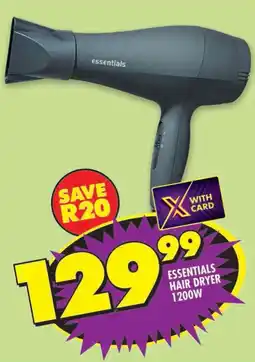 Shoprite Essentials hair dryer 1200w offer