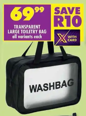 Shoprite Transparent large toiletry bag offer