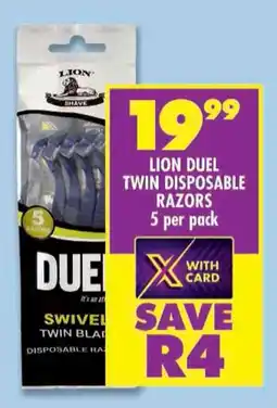 Shoprite Lion duel twin disposable razors offer