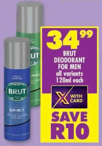 Shoprite Brut deodorant for men offer