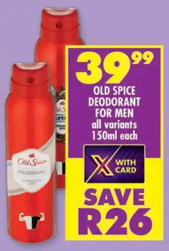 Shoprite Old spice deodorant for men offer