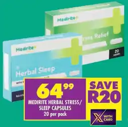 Shoprite Medirite herbal stress/ sleep capsules offer