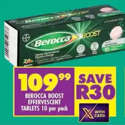 Shoprite Berocca boost effervescent tablets offer