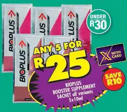 Shoprite Bioplus booster supplement sachet offer