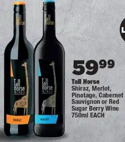 OK Foods Tall Horse Shiraz, Merlot, Pinotage, Cabernet Sauvignon or Red Sugar Berry Wine offer