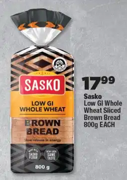 OK Foods Sasko Low GI Whole Wheat Sliced Brown Bread offer