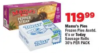 OK Foods Mama's Pies Frozen Pies Asstd. or Today Sausage Rolls offer