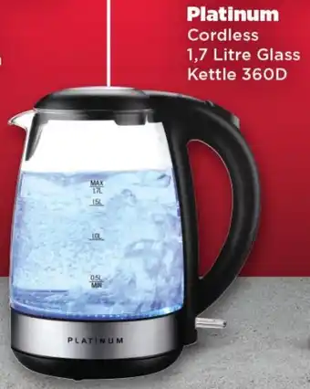OK Foods Platinum Cordless Glass Kettle 360D offer