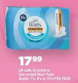 OK Foods Lil-Lets Scented or Unscented Maxi Pads offer
