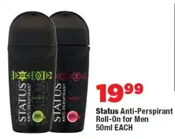 OK Foods Status Anti-Perspirant Roll-On for Men offer