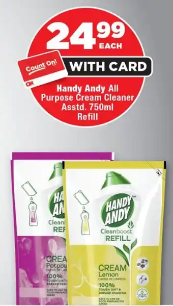 OK Foods Handy Andy All Purpose Cream Cleaner Asstd. Refill offer