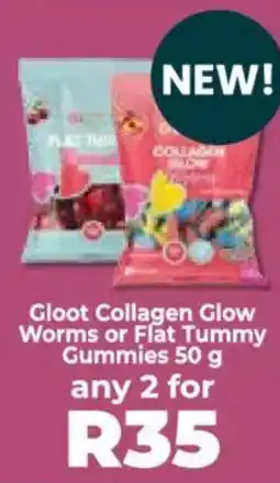 Food Lover's Market Gloot Collagen Glow Worms or Flat Tummy Gummies offer