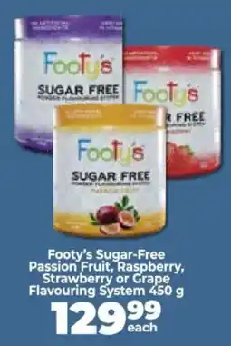 Food Lover's Market Footy's Sugar-Free Passion Fruit, Raspberry, Strawberry or Grape Flavouring System offer