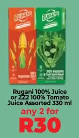 Food Lover's Market Rugani 100% Juice or ZZ2 100% Tomato Juice Assorted offer