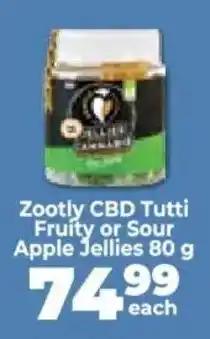 Food Lover's Market Zootly CBD Tutti Fruity or Sour Apple Jellies offer