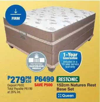 OK Furniture Restoric 152cm Natures Rest Base Set offer