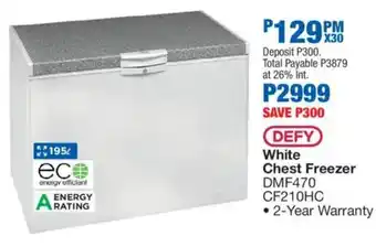 DEFY White Chest Freezer