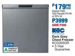 OK Furniture KIC Dark Grey Chest Freezer offer