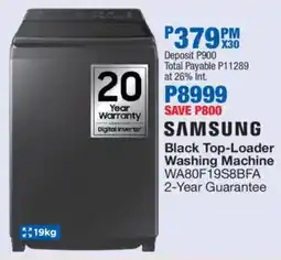 OK Furniture SAMSUNG Black Top-Loader Washing Machine offer