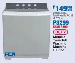 OK Furniture DEFY Metallic Twin-Tub Washing Machine offer