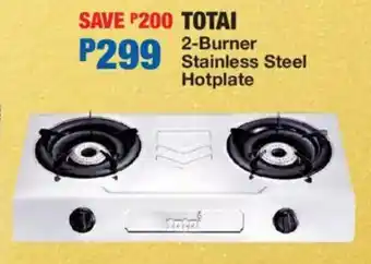 OK Furniture Totai 2-Burner Stainless Steel Hotplate offer