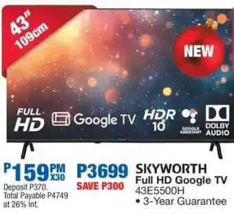 OK Furniture SKYWORTH Full HD Google TV offer