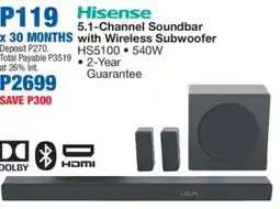 OK Furniture Hisense 5.1-Channel Soundbar with Wireless Subwoofer offer