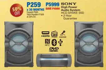 SONY High Power Audio System