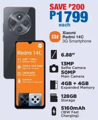 OK Furniture Xiaomi Redmi 14C 3G Smartphone offer