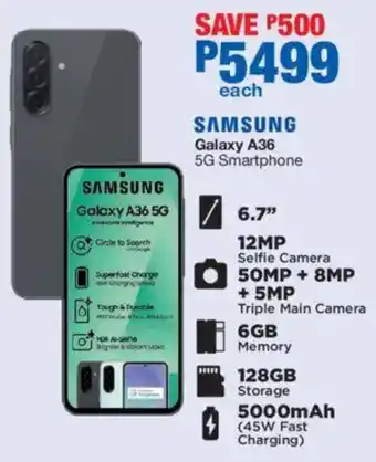 OK Furniture SAMSUNG Galaxy A36 5G Smartphone offer