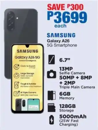 OK Furniture SAMSUNG Galaxy A26 5G Smartphone offer