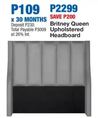 OK Furniture Britney Queen Upholstered Headboard offer