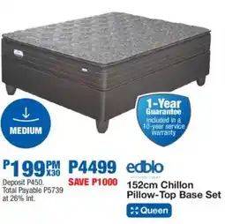 OK Furniture Edblo 152cm Chillon Pillow-Top Base Set offer