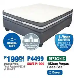 OK Furniture Restonic 152cm Vegas Base Set offer