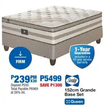 OK Furniture Sealy 152cm Grande Base Set offer