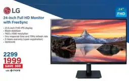 Incredible Connection LG 24-inch Full HD Monitor with FreeSync offer