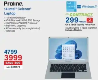 Incredible Connection Proline 14 Intel Celeron Laptop offer