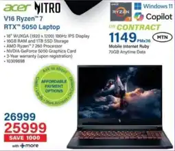 Incredible Connection Acer V16 Ryzen 7 RTX 5050 Laptop offer