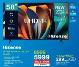 Incredible Connection Hisense 58-inch Smart 4K UHD TV-58A6N offer