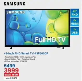 Incredible Connection SAMSUNG 43-inch FHD Smart TV-43F6000F offer