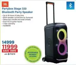 Incredible Connection JBL Partybox Stage 320 Bluetooth Party Speaker offer