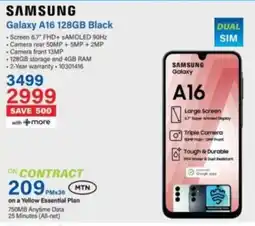 Incredible Connection SAMSUNG Galaxy A16 128GB Black offer