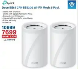 Incredible Connection Tp-link Deco BE65 2PK BE9300 Wi-Fi7 Mesh offer