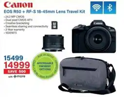 Incredible Connection Canon EOS R50 + RF-S 18-45mm Lens Travel Kit offer