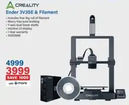 Incredible Connection Creality Ender 3V3SE & Filament offer