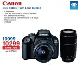 Incredible Connection Canon EOS 4000D Twin Lens Bundle offer
