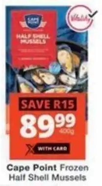 Checkers Hyper Cape Point Frozen Half Shell Mussels offer